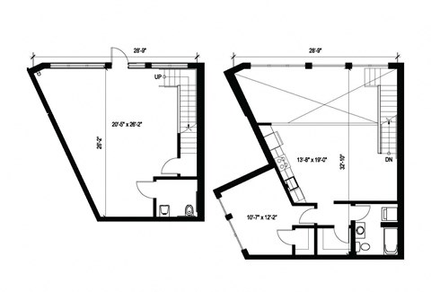 Stack House Apartments in Seattle, Washington 1x1.5 Live Work Floor Plan